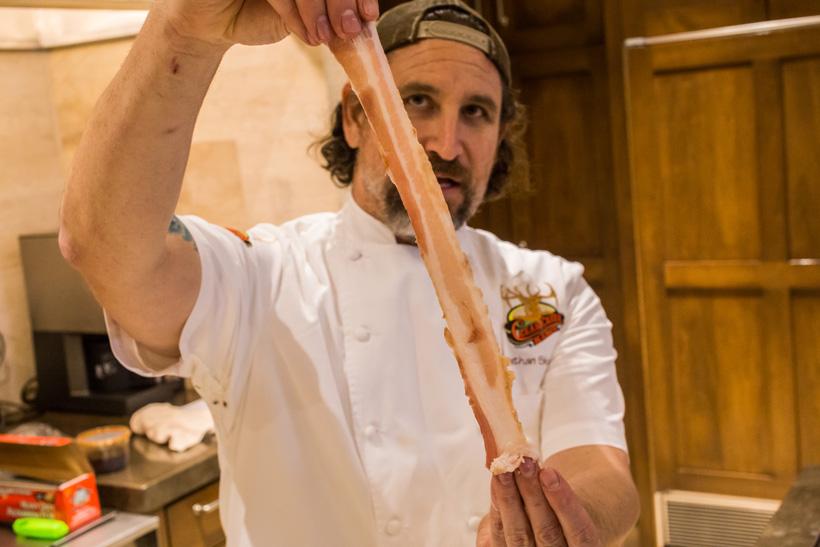 Thin bacon is easier to work with