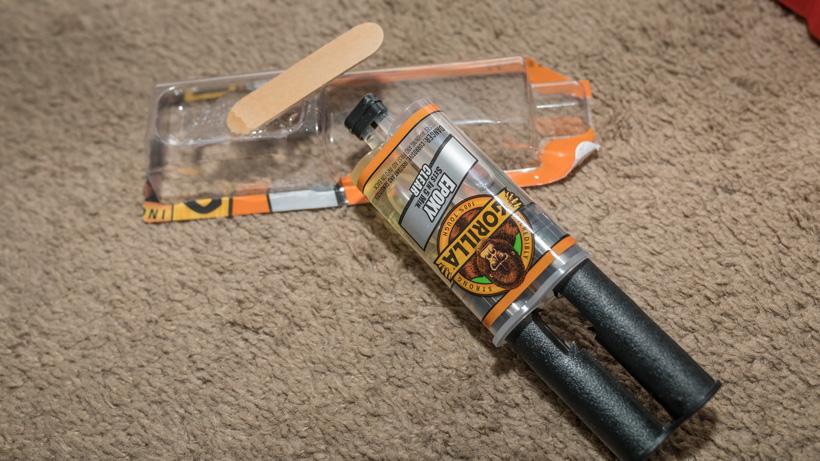Mixing epoxy to attach picatinny rail to rifle